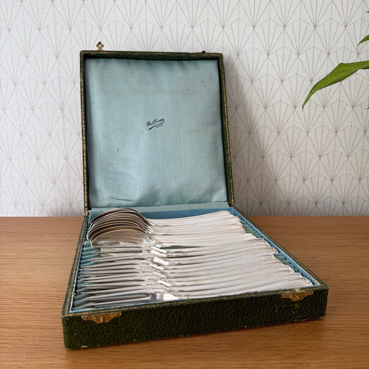 Vintage French silver-plated 12 dinner forks and soupe Spoons Christofle 1707257