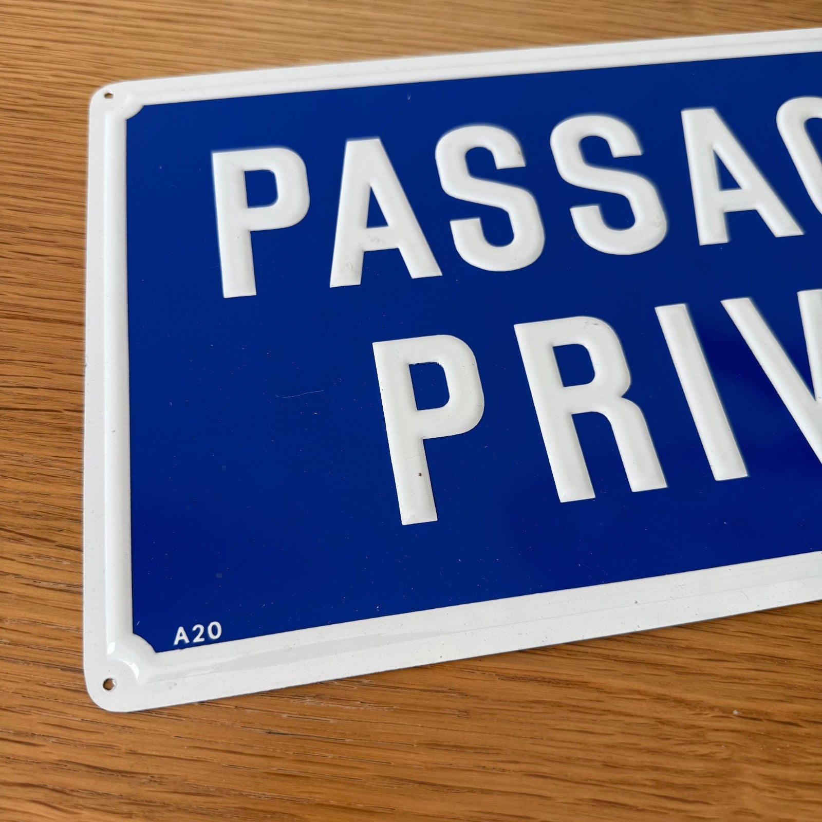 Vintage French Street Sign PASSAGE PRIVE Blue Enamel Metal Plaque 0608255 Fleamarketfrance
