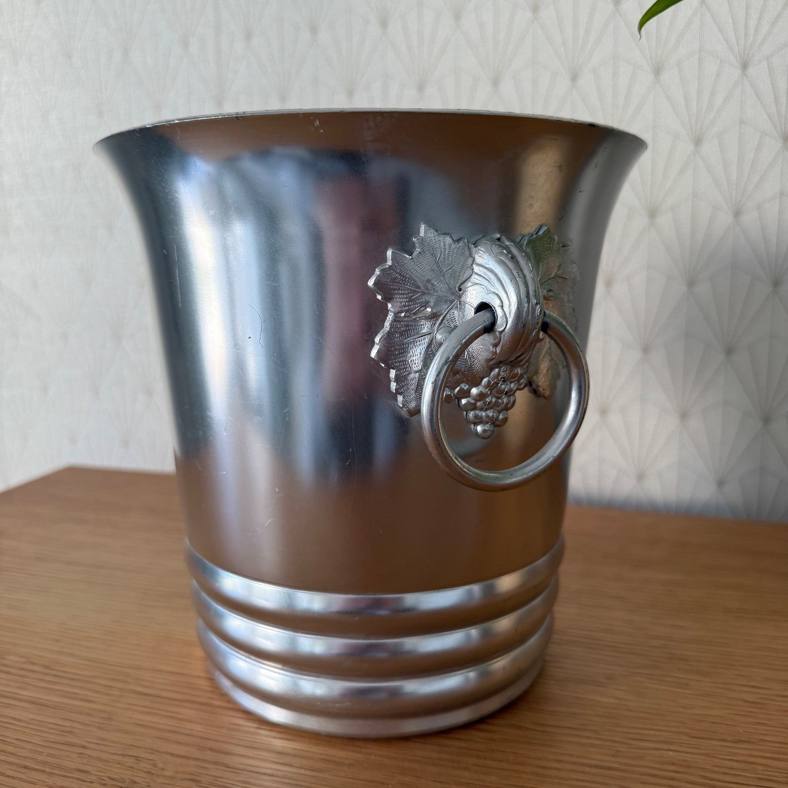 Vintage French Champagne Bucket Silver Grapes ARGIT Wine Cooler 0912256 ARGIT