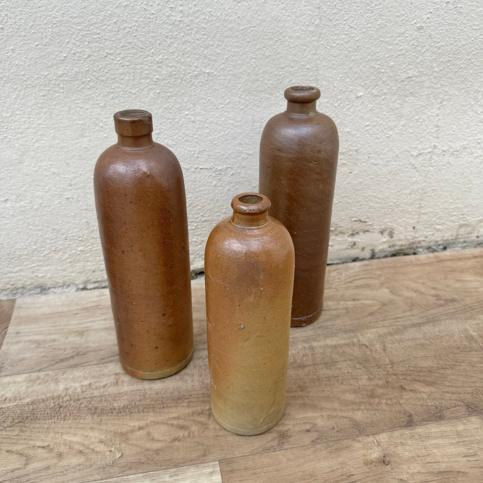 3 Vintage French Stoneware alcohol Wine Bottle water 1512253 Unmarked