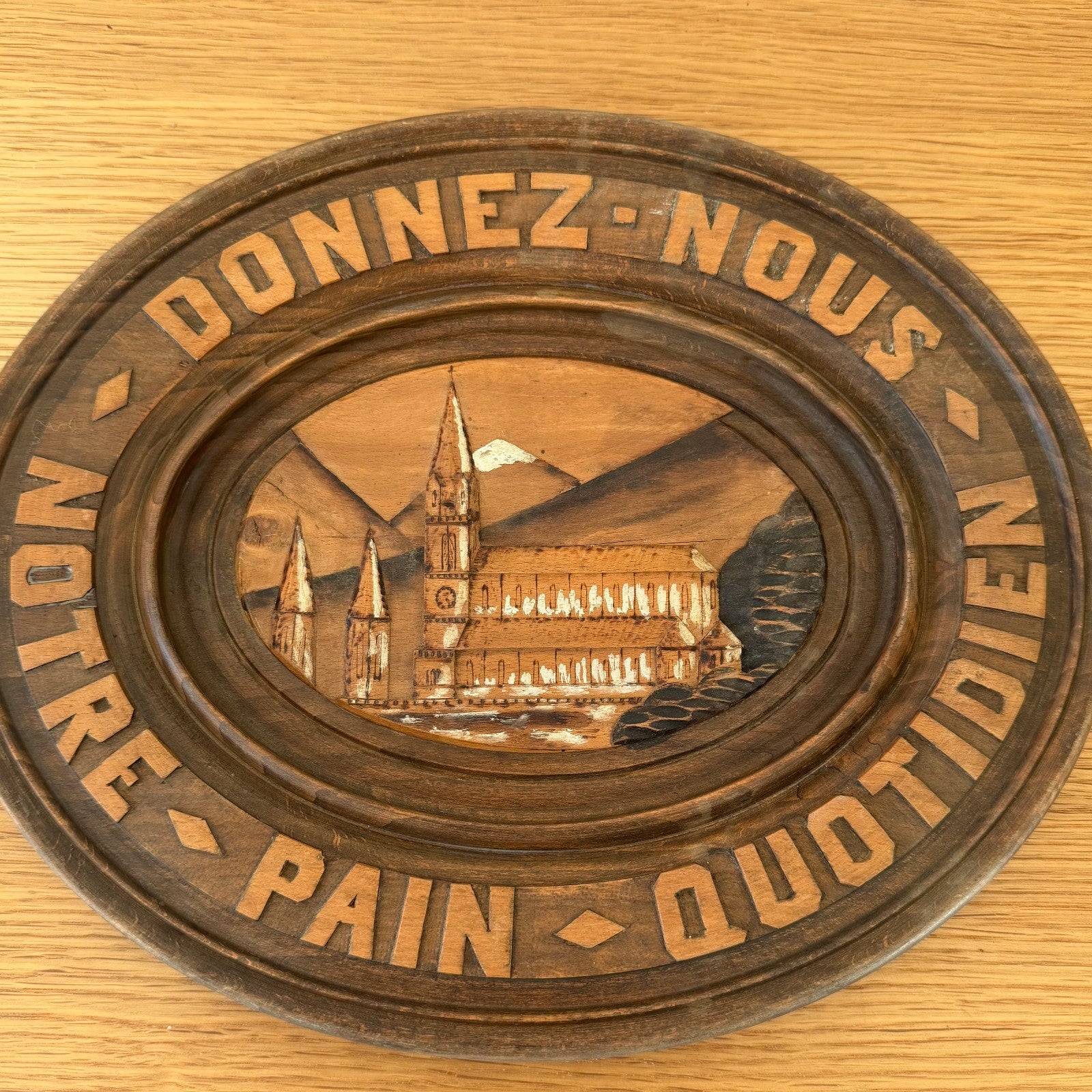 French Bread Board Carved Wood Notre Pain Quotidien Vintage Kitchen 0302265 Unbranded