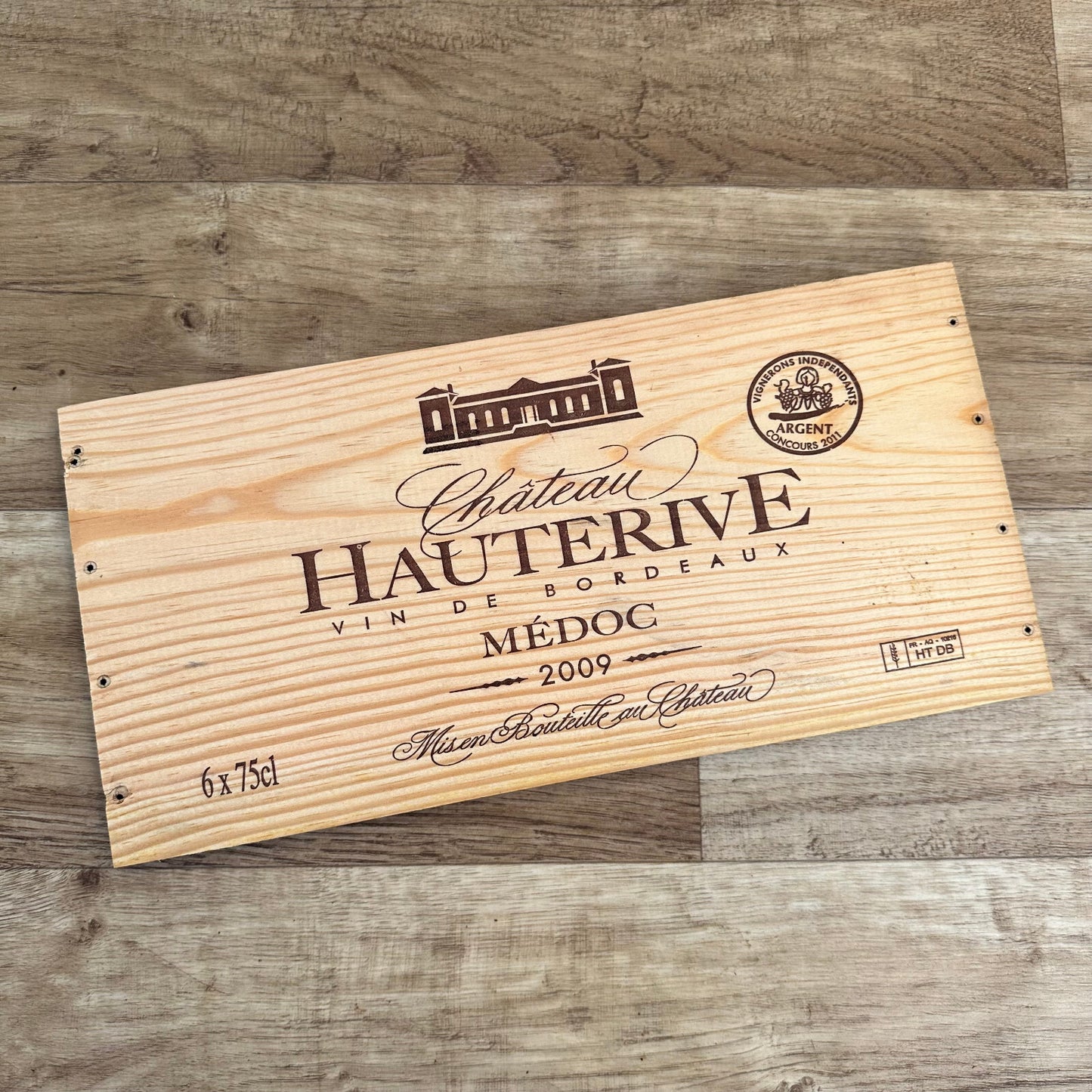 French Wine Crate Panel Chateau Hauterive Medoc 2009 Bordeaux Decor 10022448 Château Hauterive