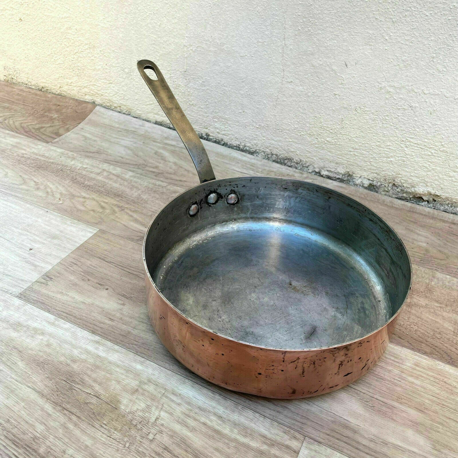 Gaillard Paris France saute Pan 9 1/2" Vtg Copper Cookware 0310216 - Fleamarketfrance