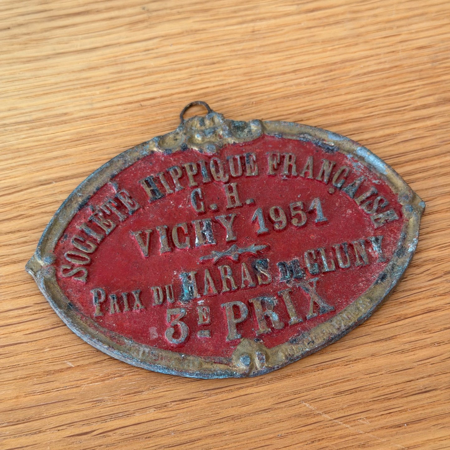 French Vintage Agricultural Award Trophy Plaque Vichy 1951 Equestrian 1301265 Fleamarketfrance : French vintage and antique decor