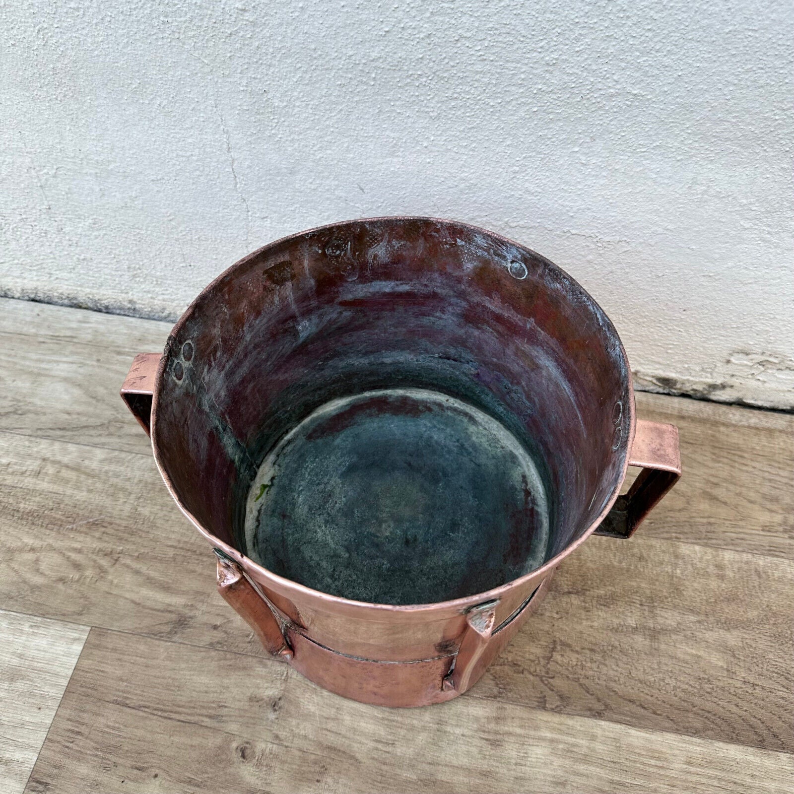 Vintage French Copper Pitcher Measuring Pot Wheat France 1106232 - Fleamarketfrance