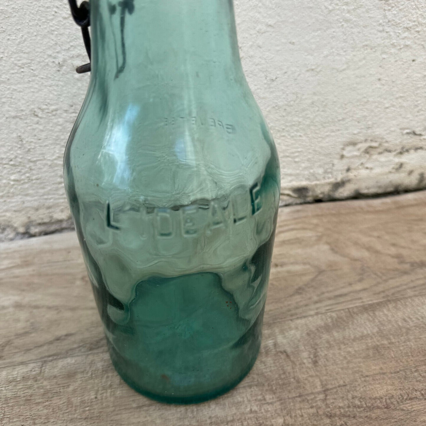 Old bottle preserve La Lorraine jar glass porcelain stopper 10" 3006249 - Fleamarketfrance