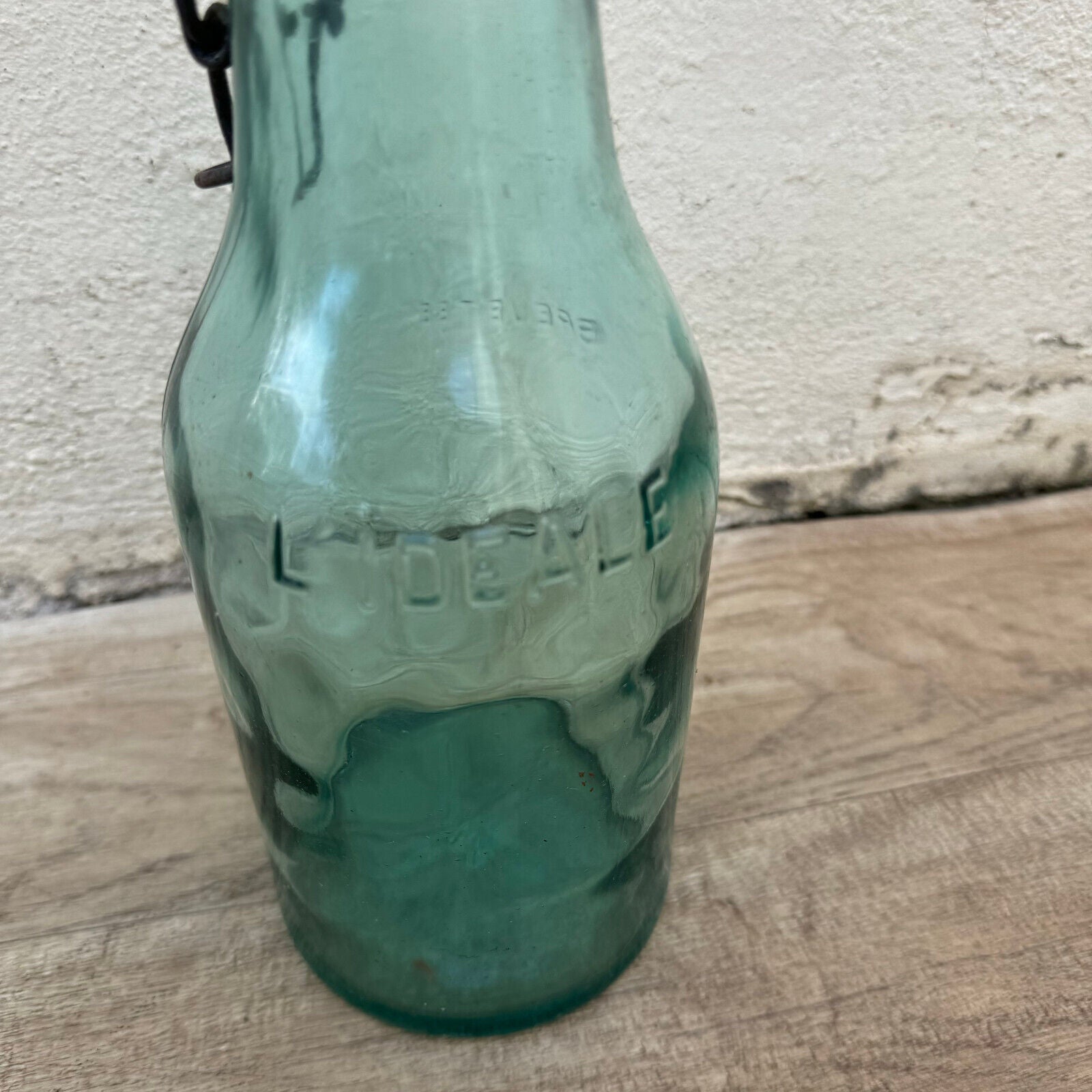 Old bottle preserve La Lorraine jar glass porcelain stopper 10" 3006249 - Fleamarketfrance