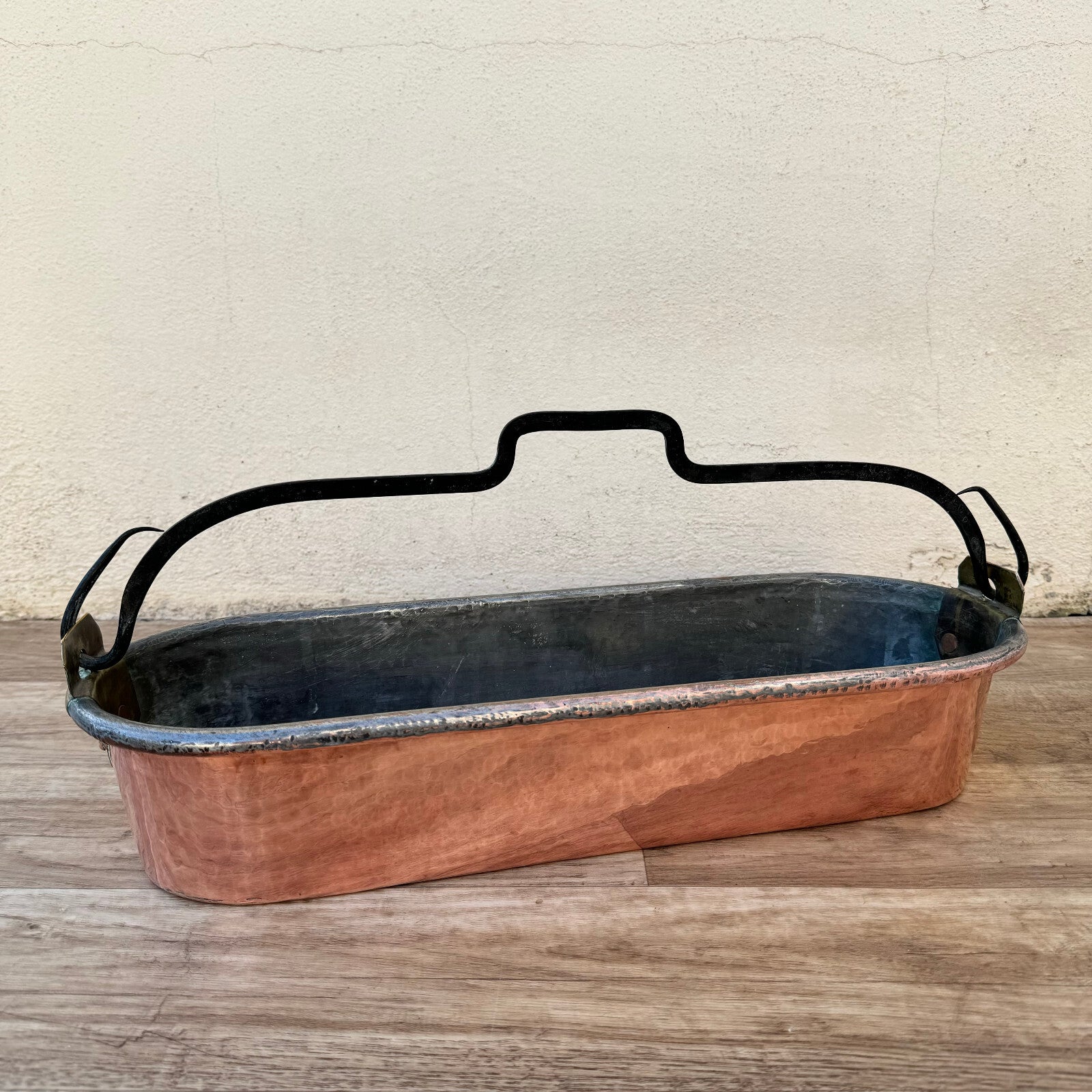 French Copper Fish Kettle Poacher Steamer Villedieu Antique 13082513* Fleamarketfrance