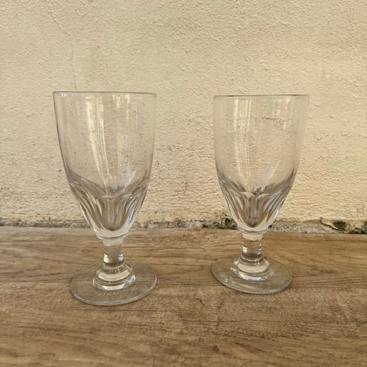 Set of 2 French Vintage Aperitif Absinthe Port Wine Glass 31012312 - Fleamarketfrance