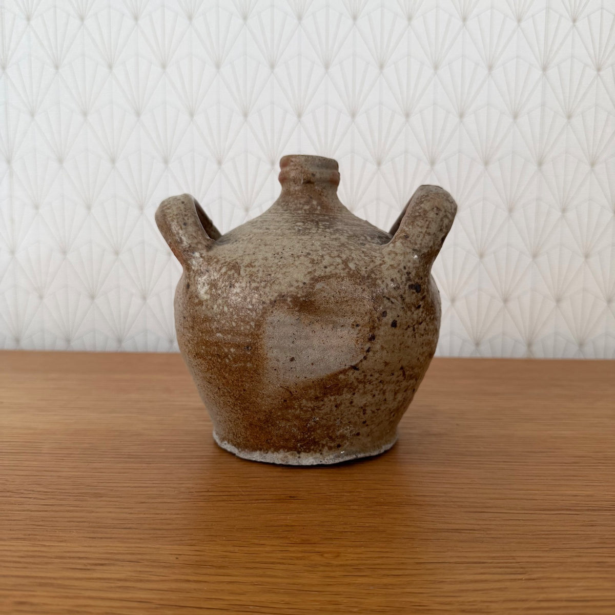 Antique French Stoneware Jug Handmade Earthenware Pitcher Pottery 04092619