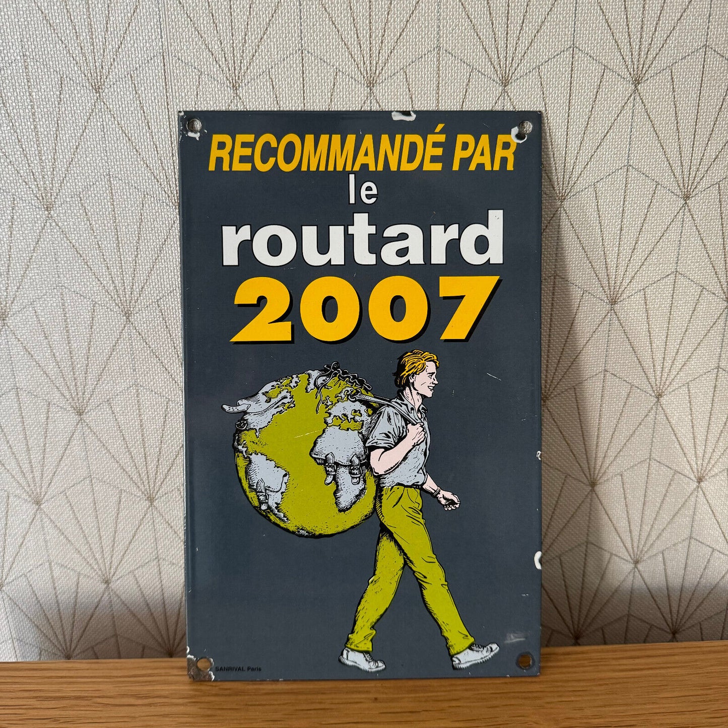 French enameled sign plaque SANRIVAL PARIS  guide du routard  2007 23032516