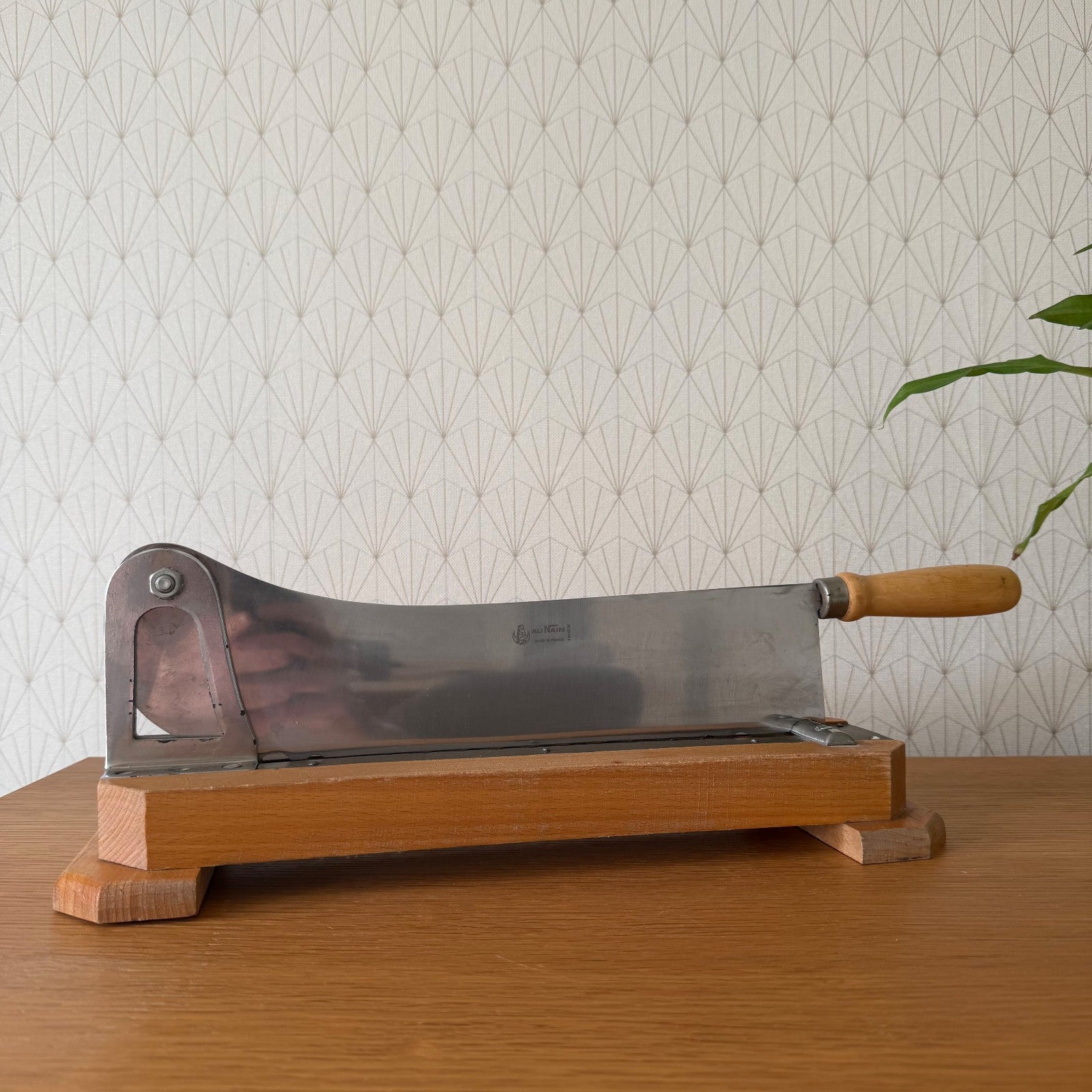 Vintage French Au Nain Professional Bread Slicer Wooden Stand 1512254 Fleamarketfrance