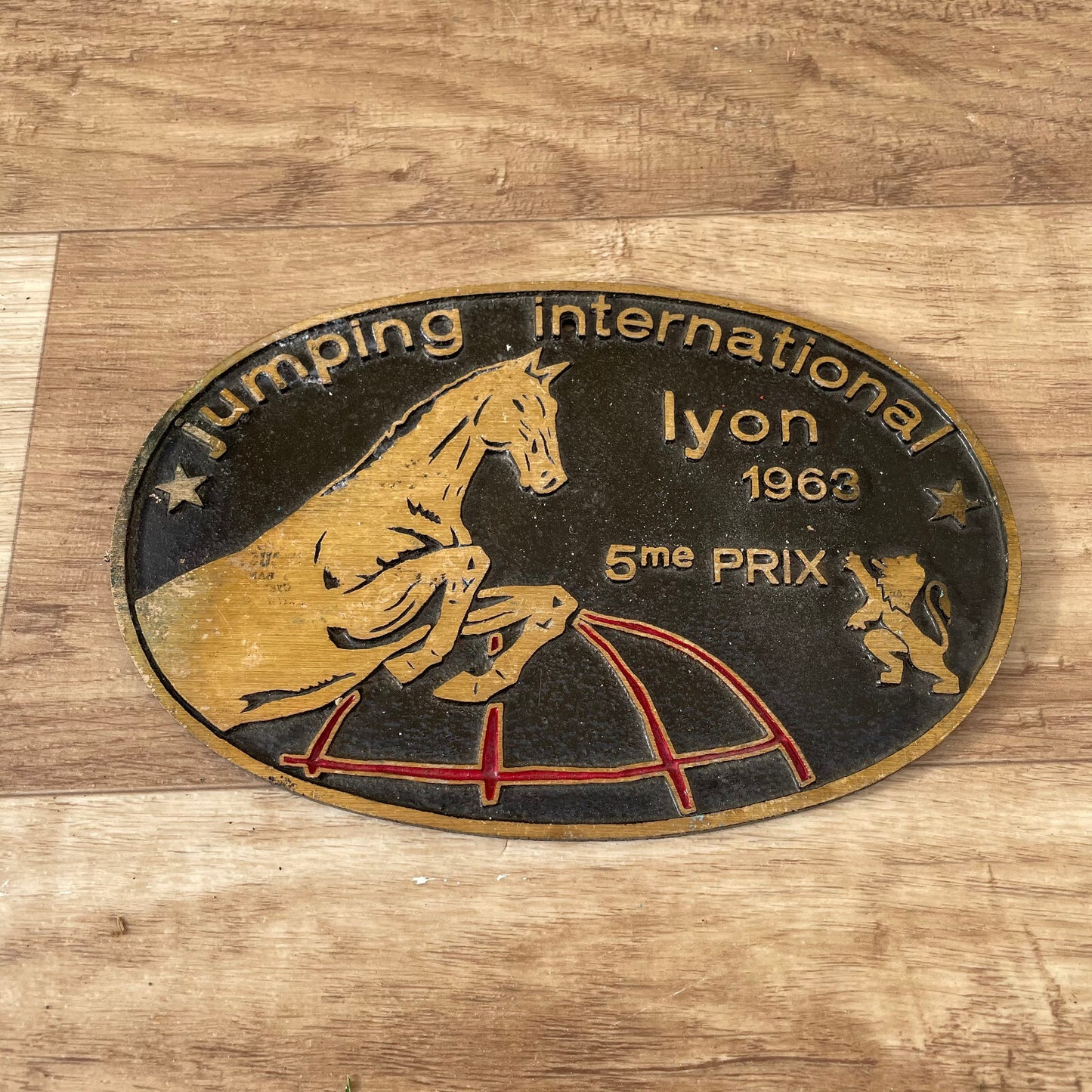 French Equestrian Trophy Plaque Lyon 1963 Horse Jumping Award 11032522 Fleamarketfrance