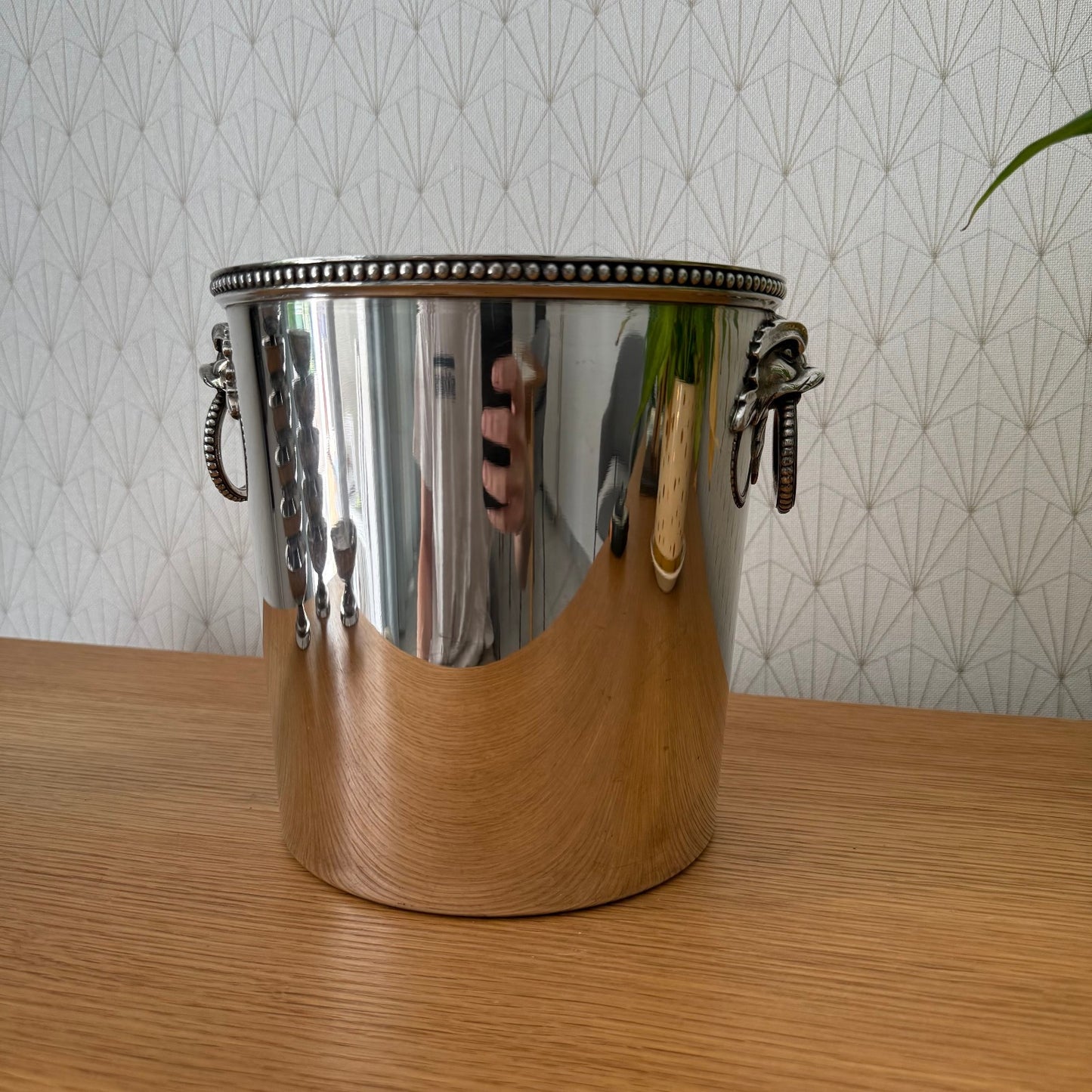ERCUIS French Silver Plated Ice Bucket Lion Handles Champagne Cooler 0807254 Ercuis