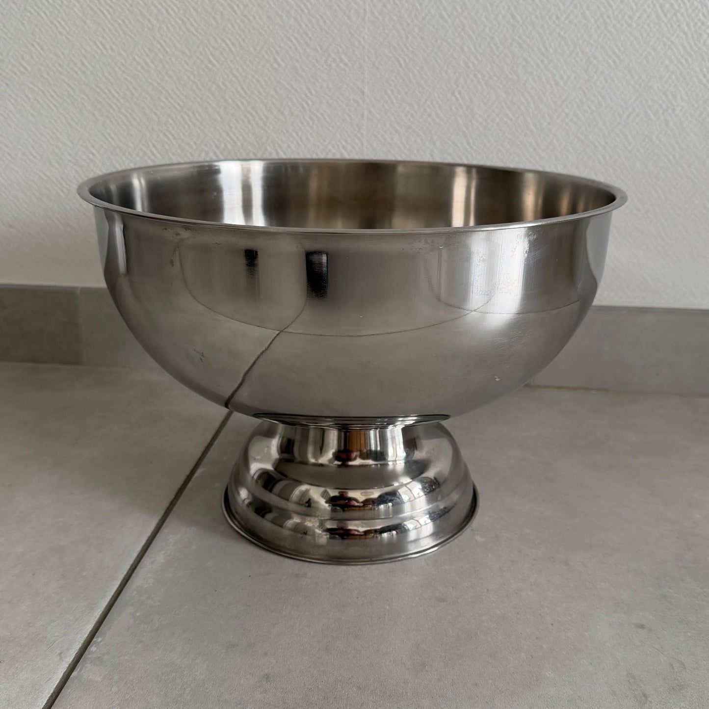 French Stainless Steel Champagne Bucket Ice Cooler Double Magnum 0101262 Fleamarketfrance : French vintage and antique decor