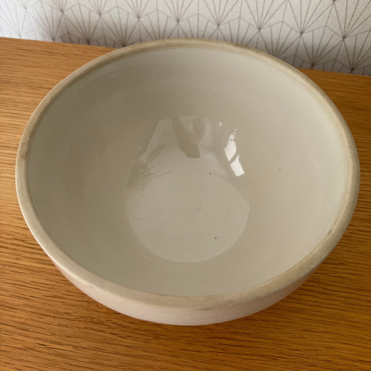 VINTAGE FRENCH STONEWARE SALAD MIXING BOWL TERRINE 8 1/4" 2608258