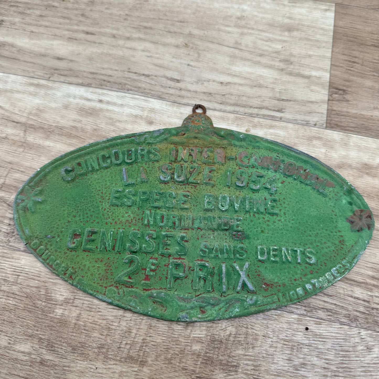 French Agricultural Prize Plaque Bovine Competition Award Trophy 1954 1909244 Fleamarketfrance
