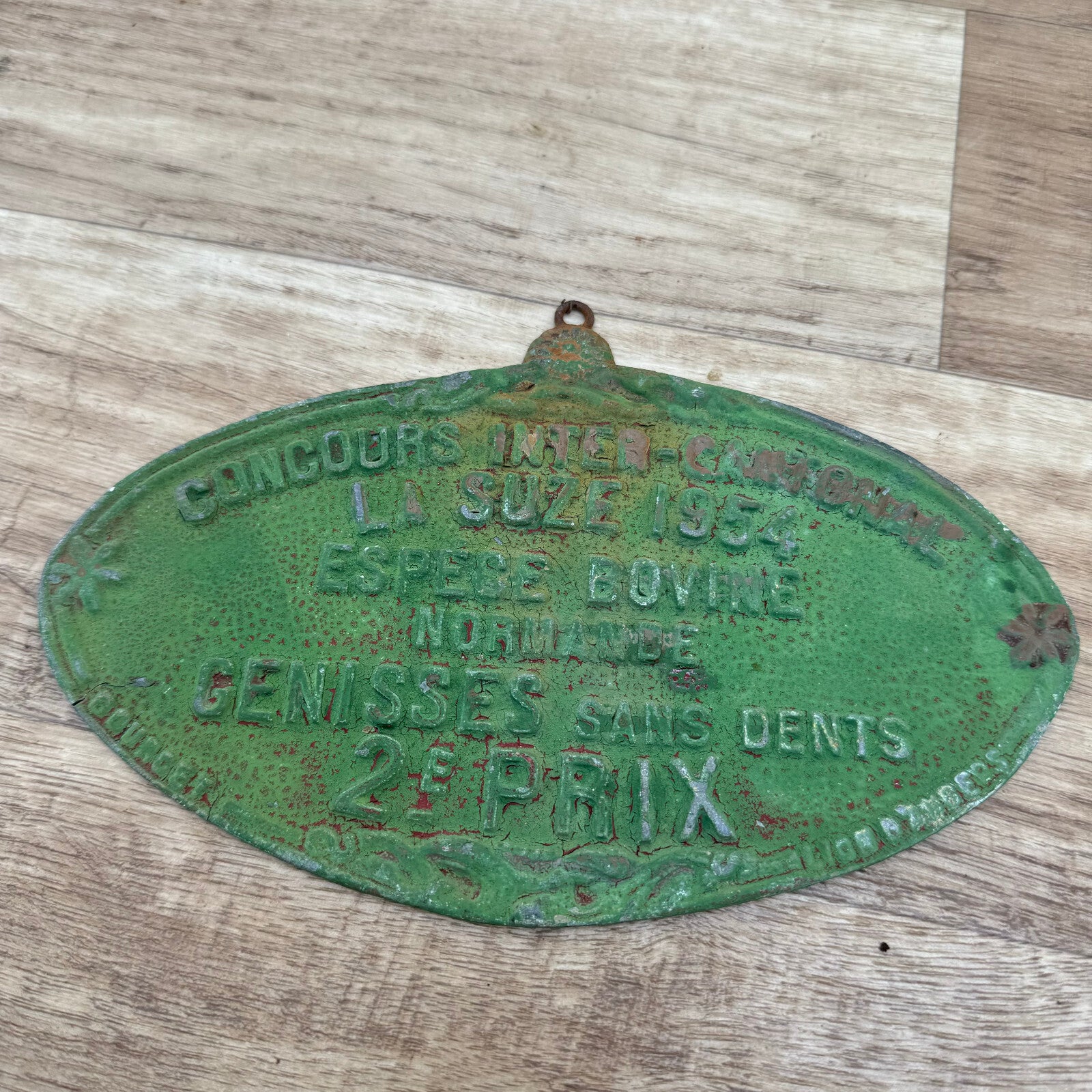 French Agricultural Prize Plaque Bovine Competition Award Trophy 1954 1909244 Fleamarketfrance