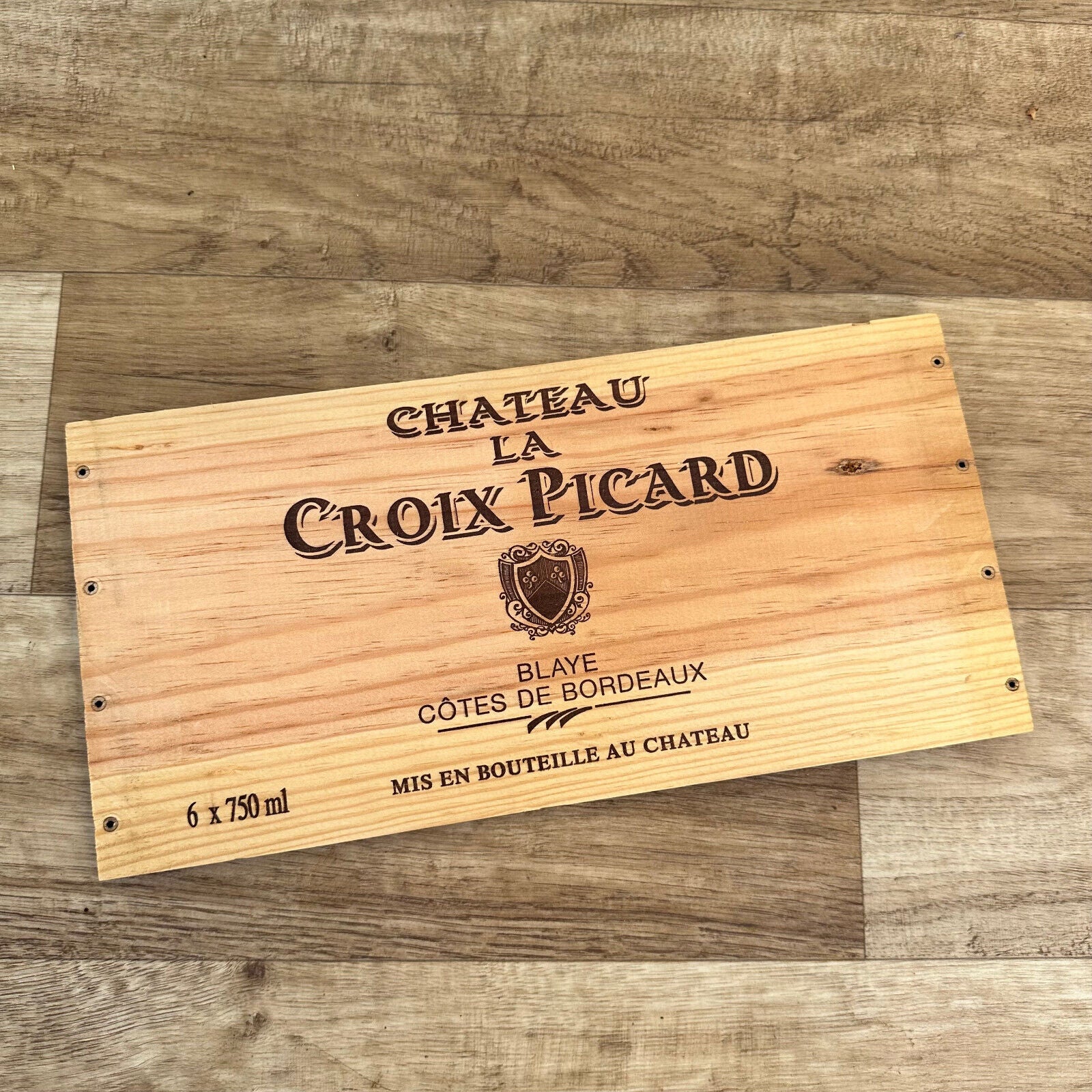 Wine Wood Crate Box Panel Vintage French wall sign PICARD 10022432 - Fleamarketfrance