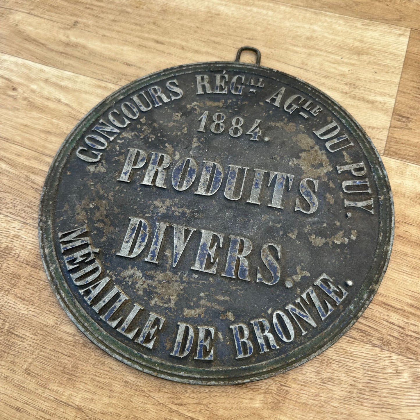 FRENCH VINTAGE AGRICULTURE PLAQUE TROPHY AWARD ANIMALS PRIZE SIGN 1884 0309245 - Fleamarketfrance