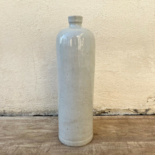 Antique French Stoneware Bottle Wine Water Jug 11.25" Tall 0403225 Unmarked