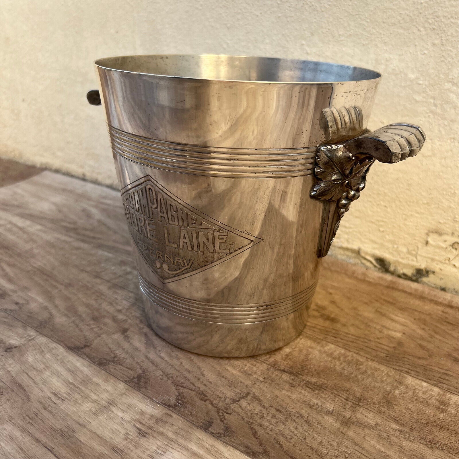Vintage French Champagne Silverplate Ice Bucket Cooler Andre Laine 09032510 - Fleamarketfrance