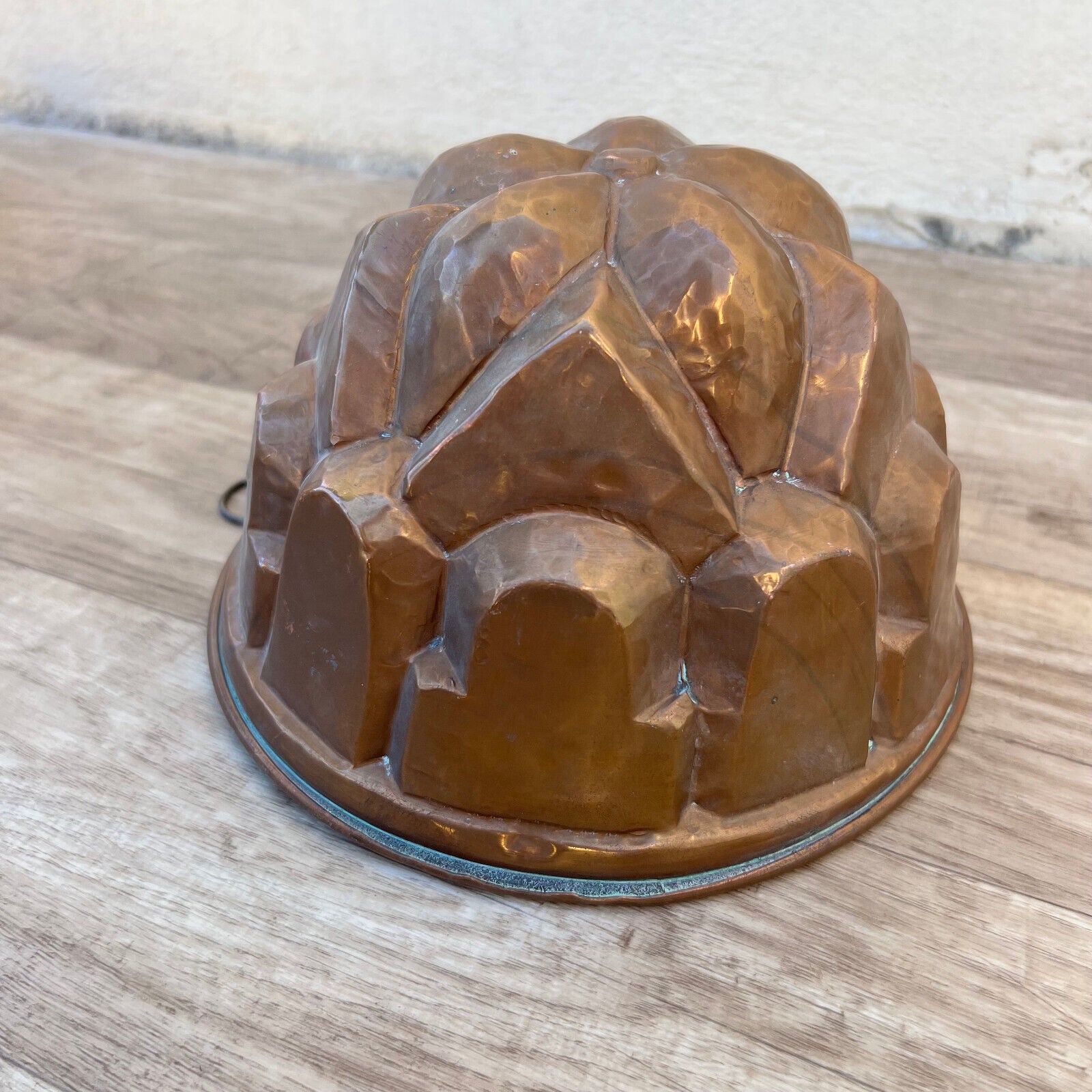 French Tin Lined Hammered Copper Mold Cake Jelly Aspic 3107223 - Fleamarketfrance