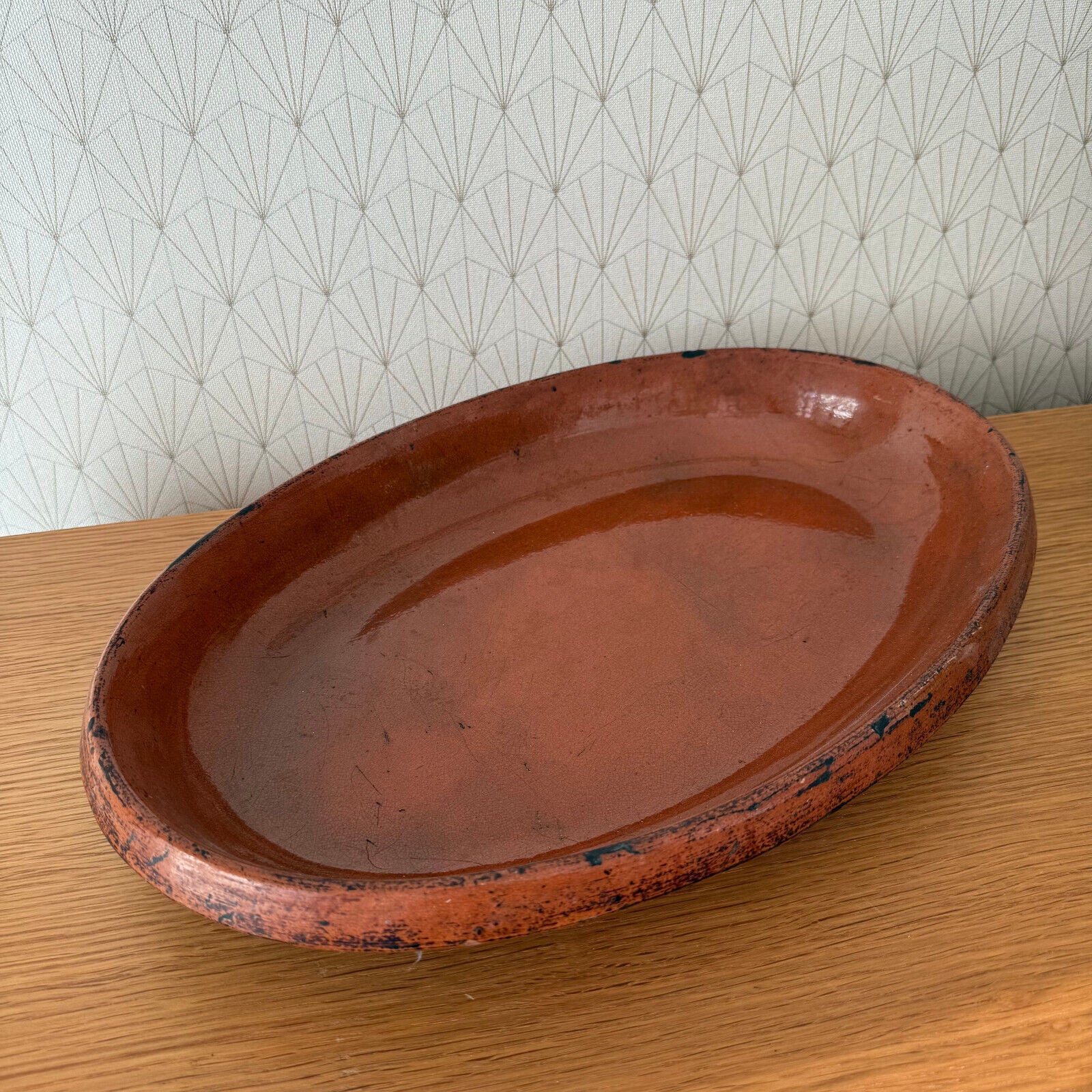 Vintage France Handmade French Bakeware 17 3/4 terrine plate gratin oval 0301242 Fleamarketfrance