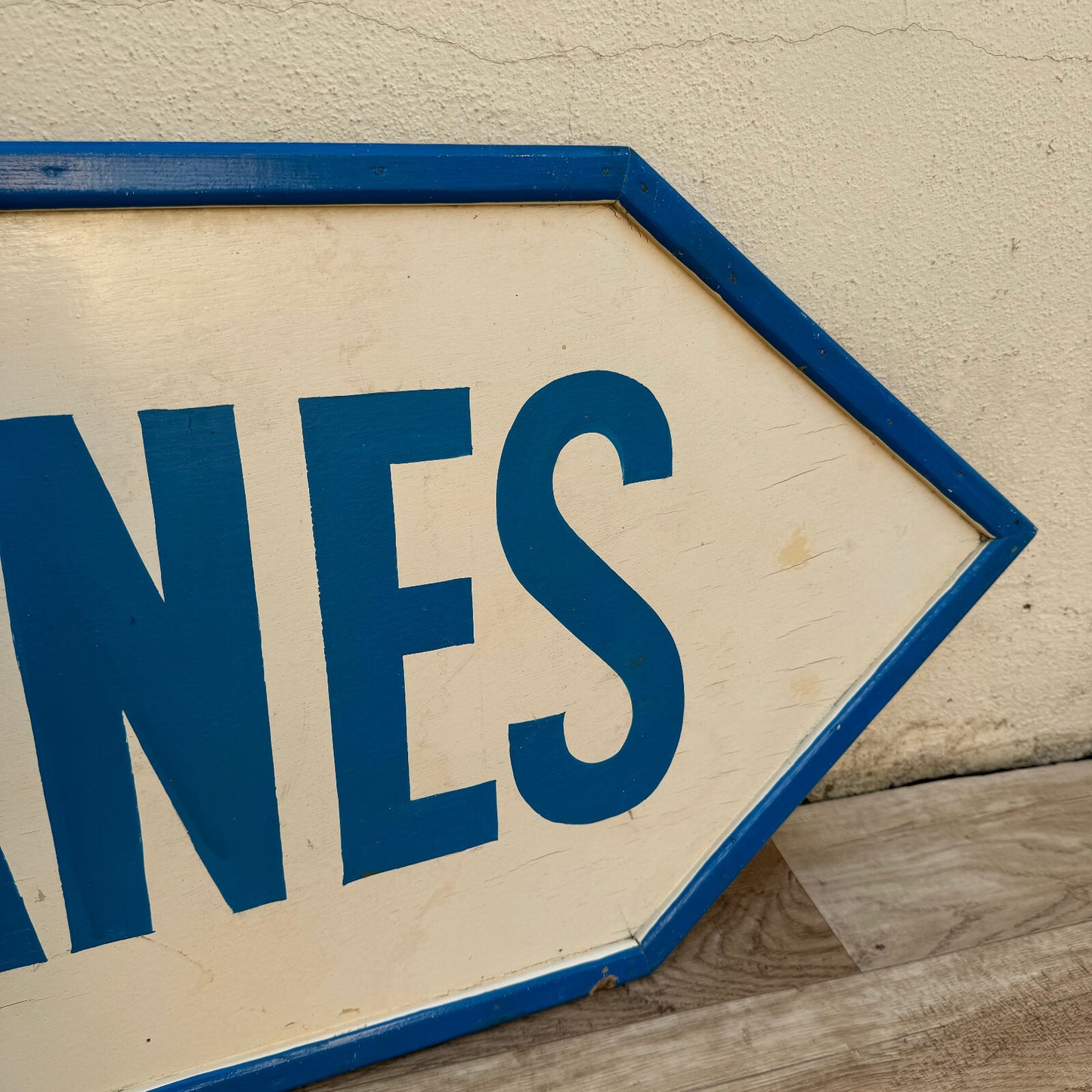 Vintage French Street Sign MEJANES Wood Arrow Directional Plaque 22082411 Fleamarketfrance