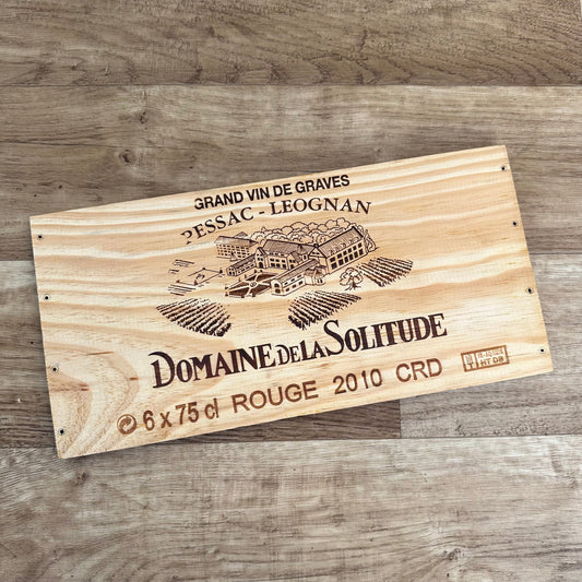 Vintage French Bordeaux Wine Crate Panel Pessac Leognan Solitude 10022446 Domaine de la Solitude