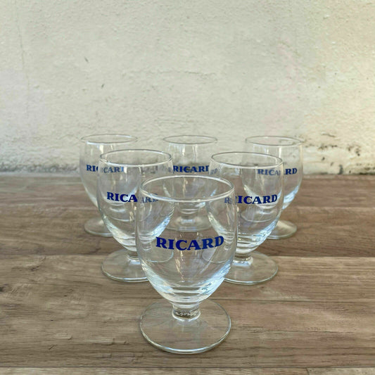 6 FRENCH RICARD ANISETTE PASTIS GLASSES 1707235 - Fleamarketfrance