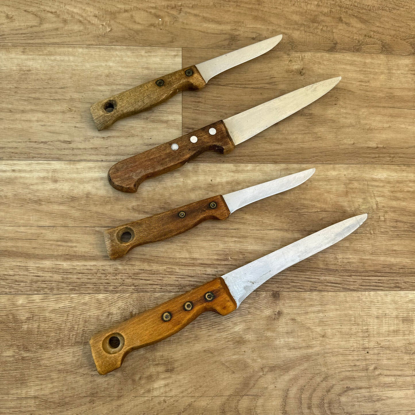 set of 4 french vintage butcher kitchen knife knives from France 02082429 - Fleamarketfrance