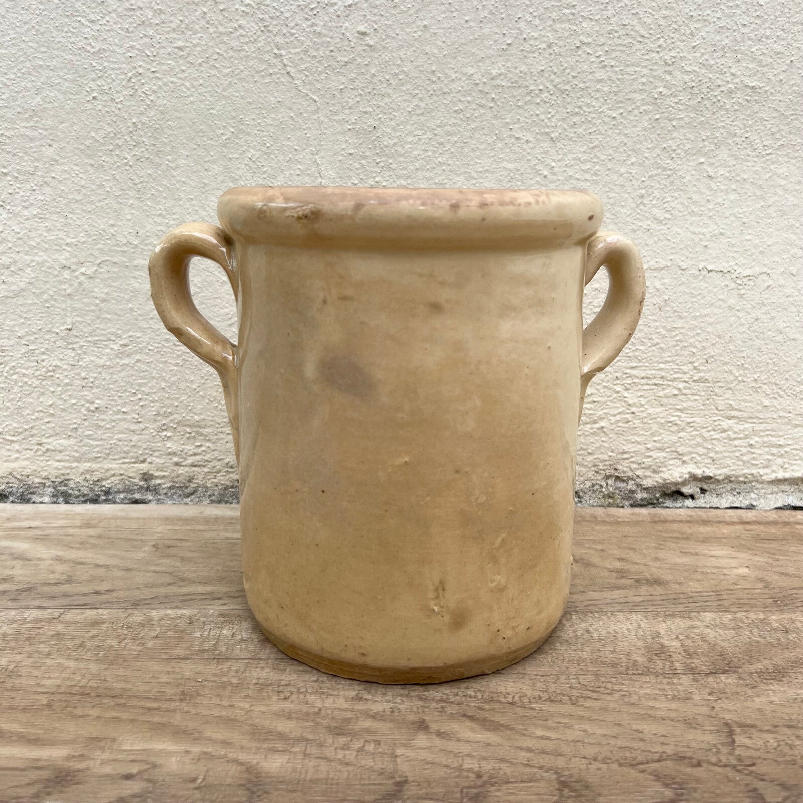 French Confit Pot Antique Stoneware Salt Curing Jar Handles 1107227 Unmarked