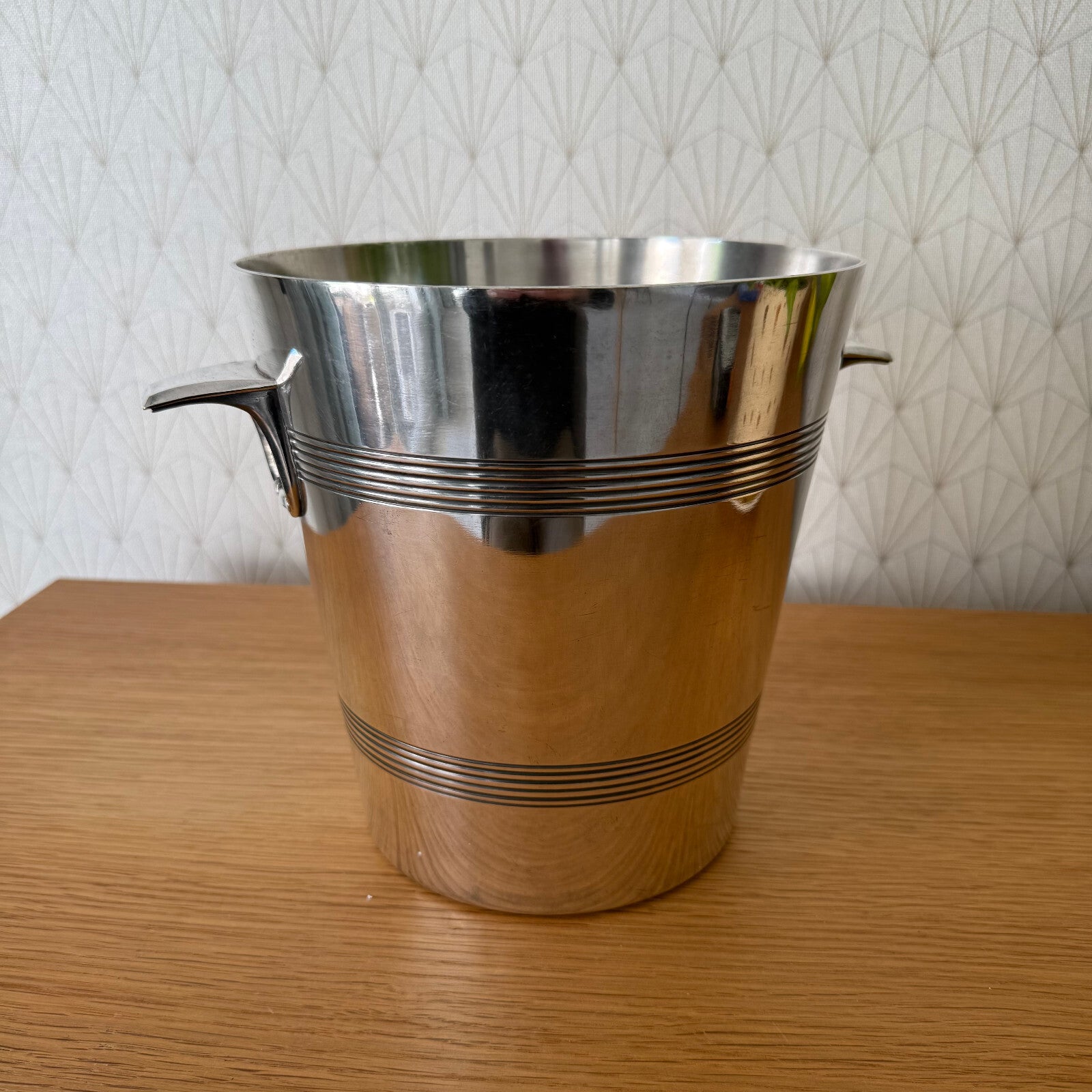 French Silver Champagne Bucket Ice Cooler Art Deco Style Vintage 2704255 Unbranded