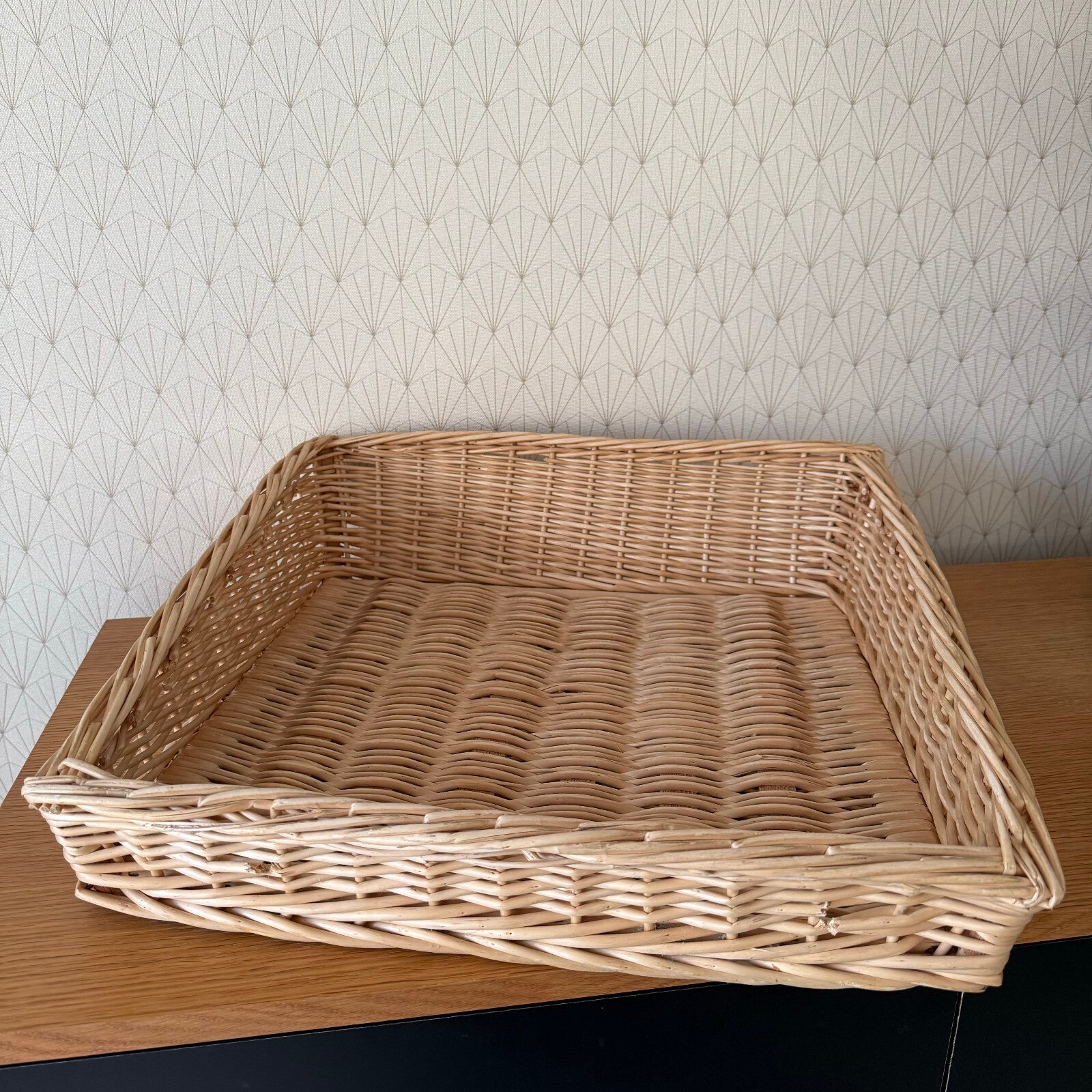 French Wicker Bread Basket Vintage Bakery Rattan Baguette Display 0901251 Fleamarketfrance