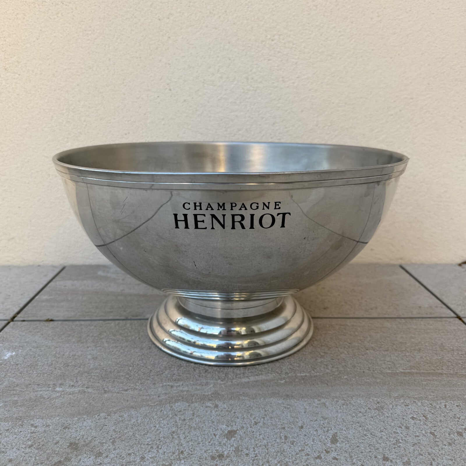 Vintage French Champagne Bucket Henriot Ice Cooler Tin Basin 2204255 Fleamarketfrance
