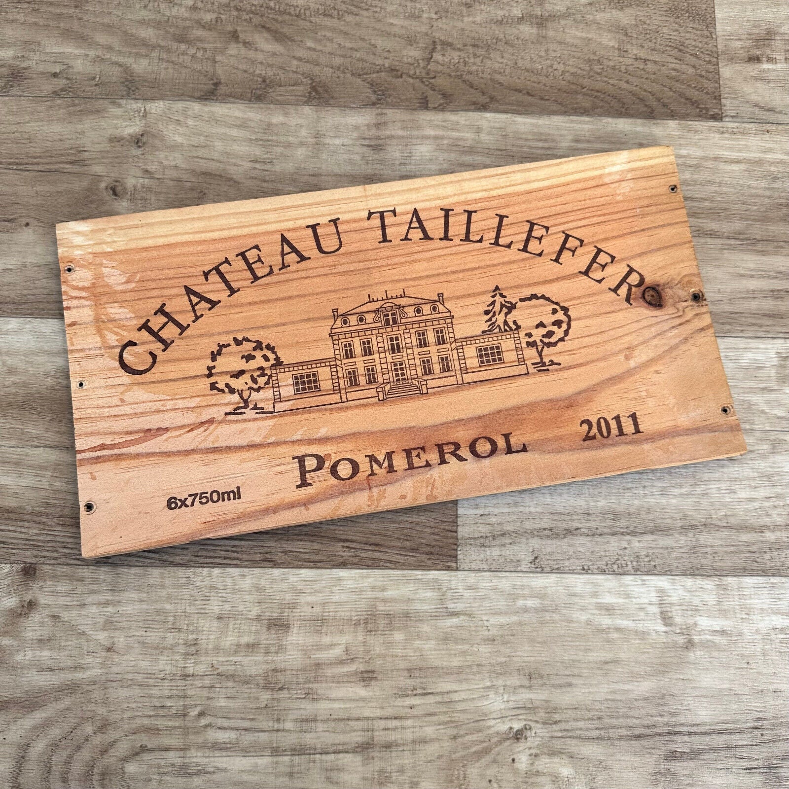 Wine Wood Crate Box Panel Vintage French wall sign POMEROL 10022458 - Fleamarketfrance