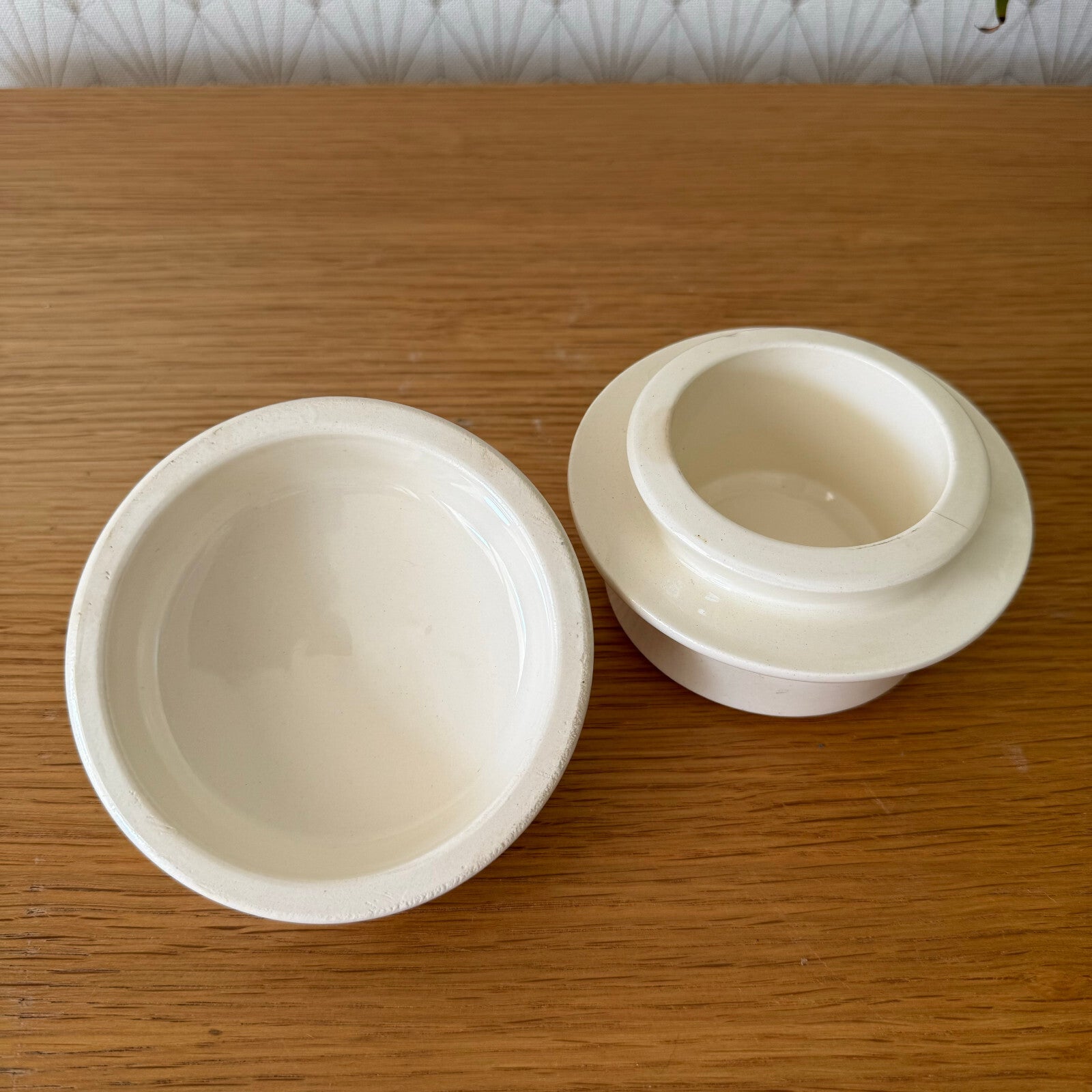 Vintage French Terrine White Ceramic Sarreguemines Foie Gras Pot 11012515 Sarreguemines