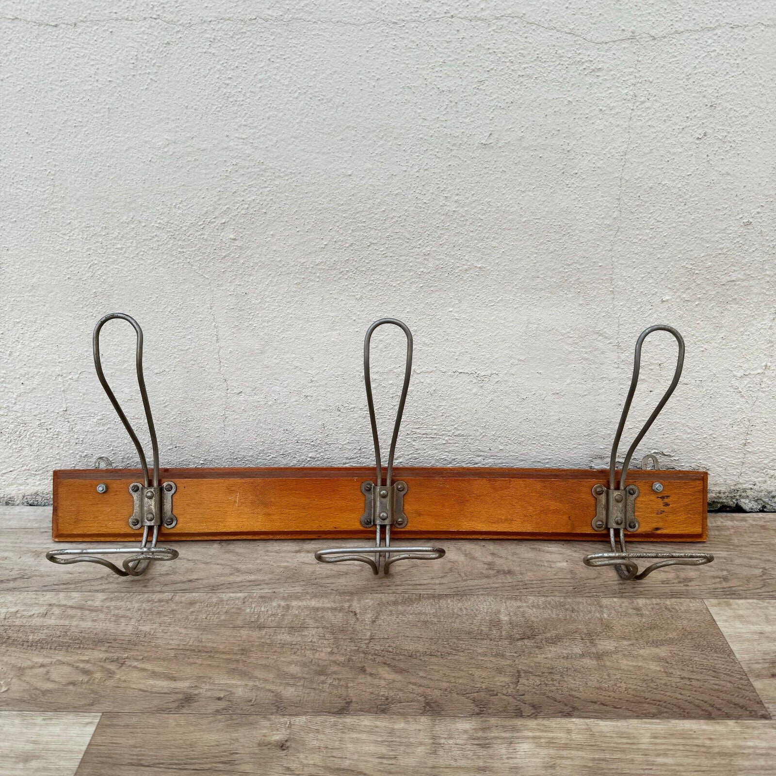 Antique French Coat Hook Hat Wood Wooden 3 Pegs Hanger  rack 2604249 - Fleamarketfrance