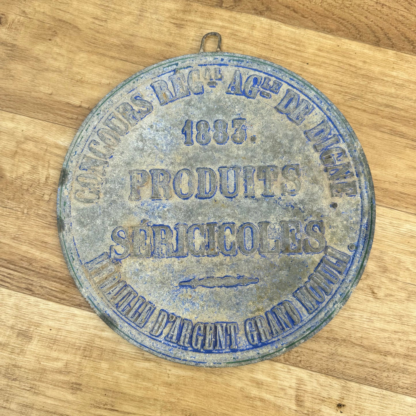 French Antique Agricultural Medal Bronze Prize Trophy 1883 Silk 0907245 Fleamarketfrance