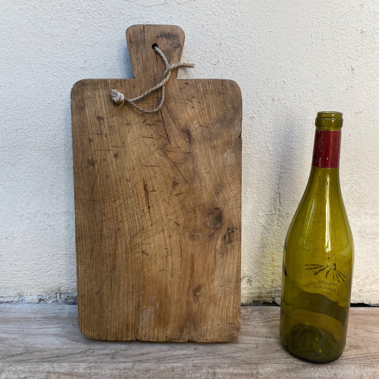 Antique French Wooden Cutting Board & Hachoir Mezzaluna Set 0707266 Unbranded