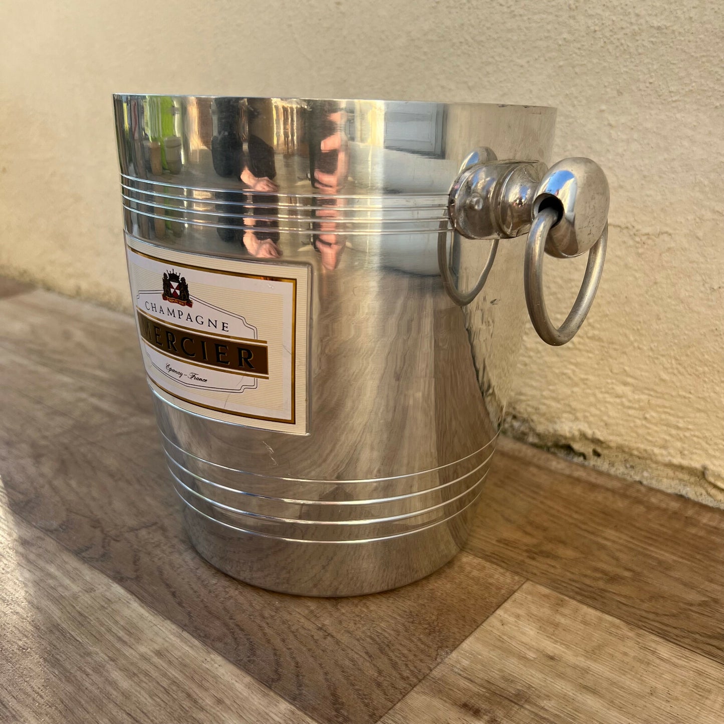 Vintage French Champagne Bucket MERCIER Chrome Ice Cooler Epernay 28012214 Mercier