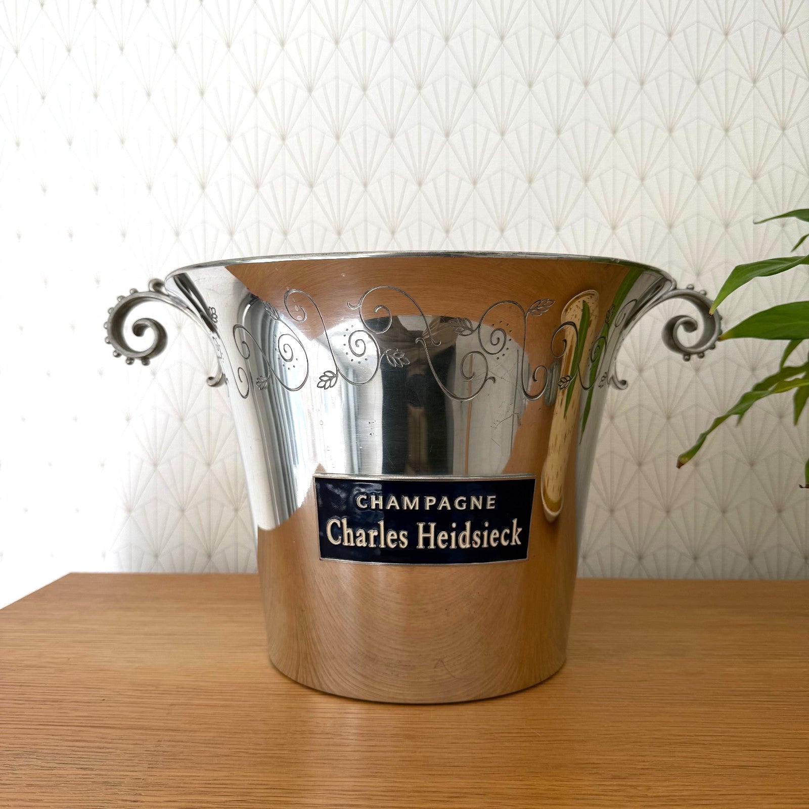 Vintage Charles Heidsieck Champagne Bucket French Wine Cooler Tin 2010251 Fleamarketfrance : French vintage and antique decor