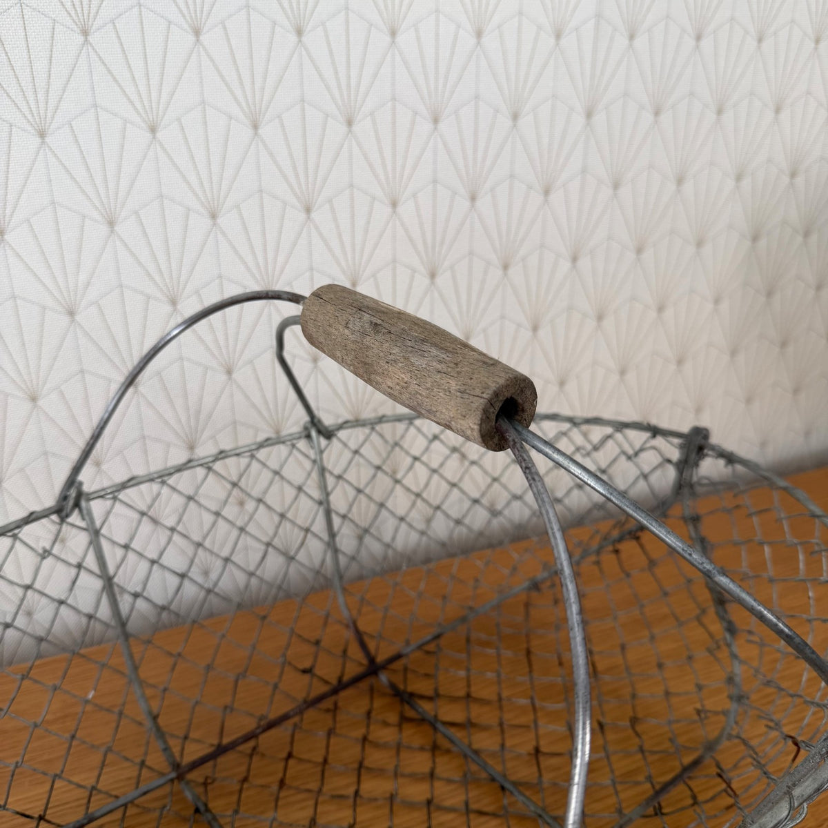 French Wire Basket Harvesting Vintage 0409266