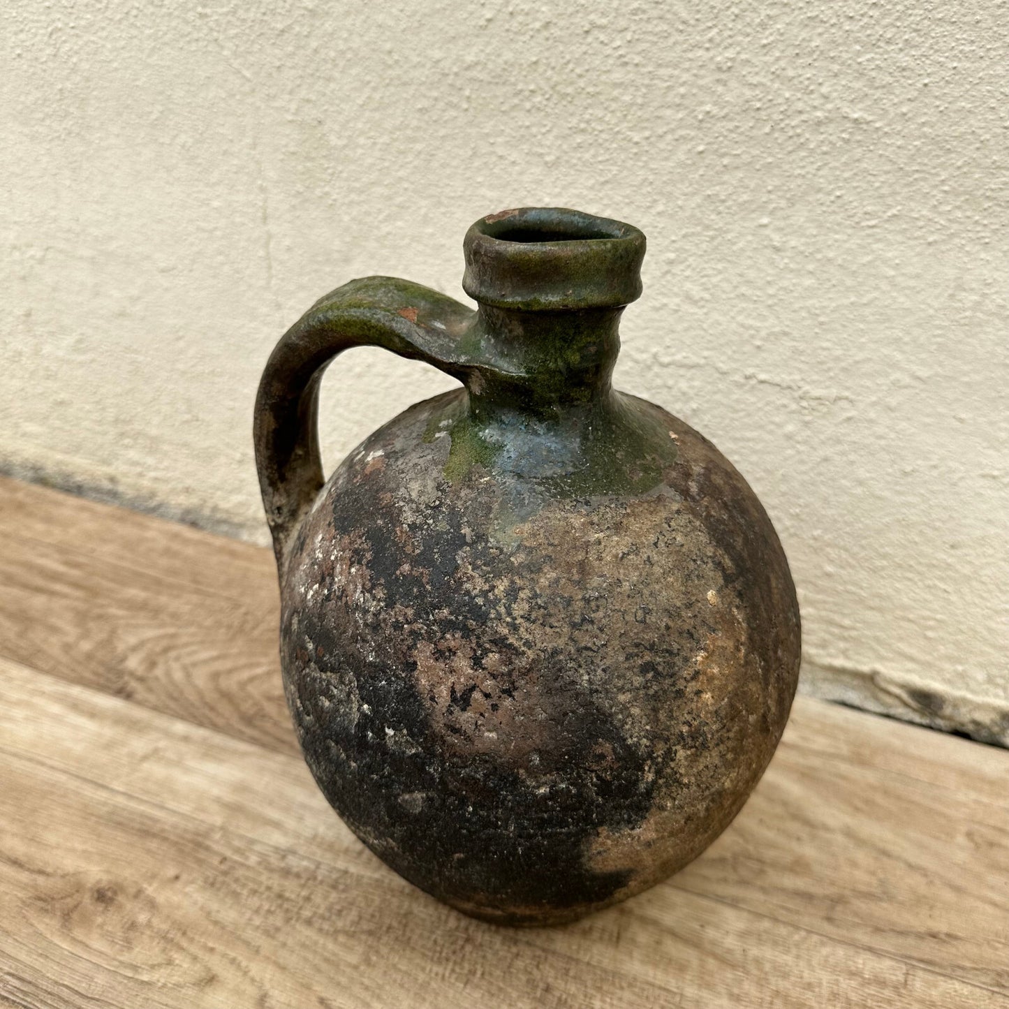 Antique French Terracotta Jug Water Pitcher Rustic Pottery 1850s 04052319 Unmarked