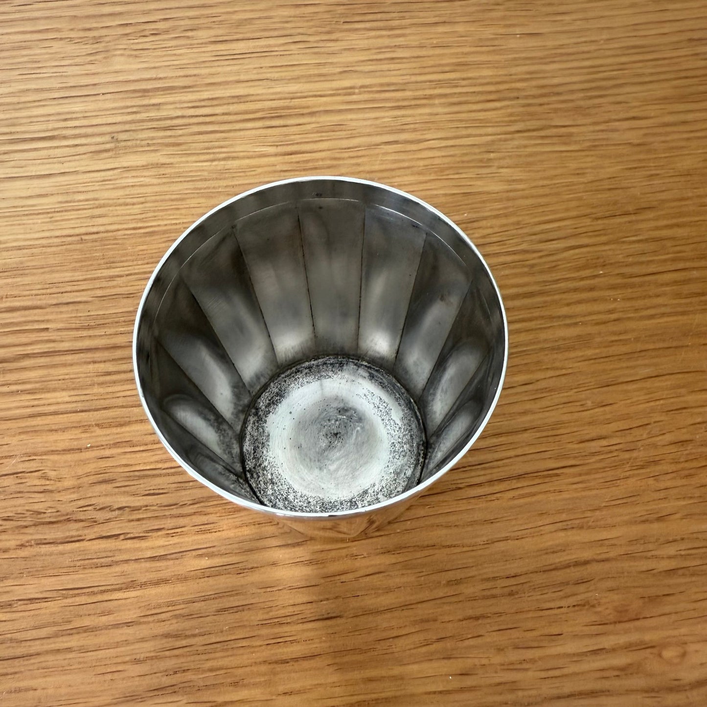 Christofle Silver Plated Timbal Cup Feather Pattern French Vintage 0608252 Christofle