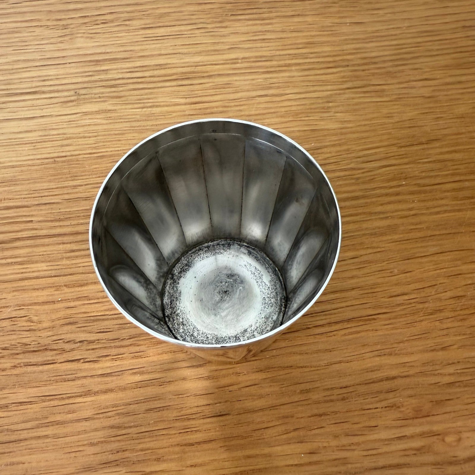 Christofle Silver Plated Timbal Cup Feather Pattern French Vintage 0608252 Christofle