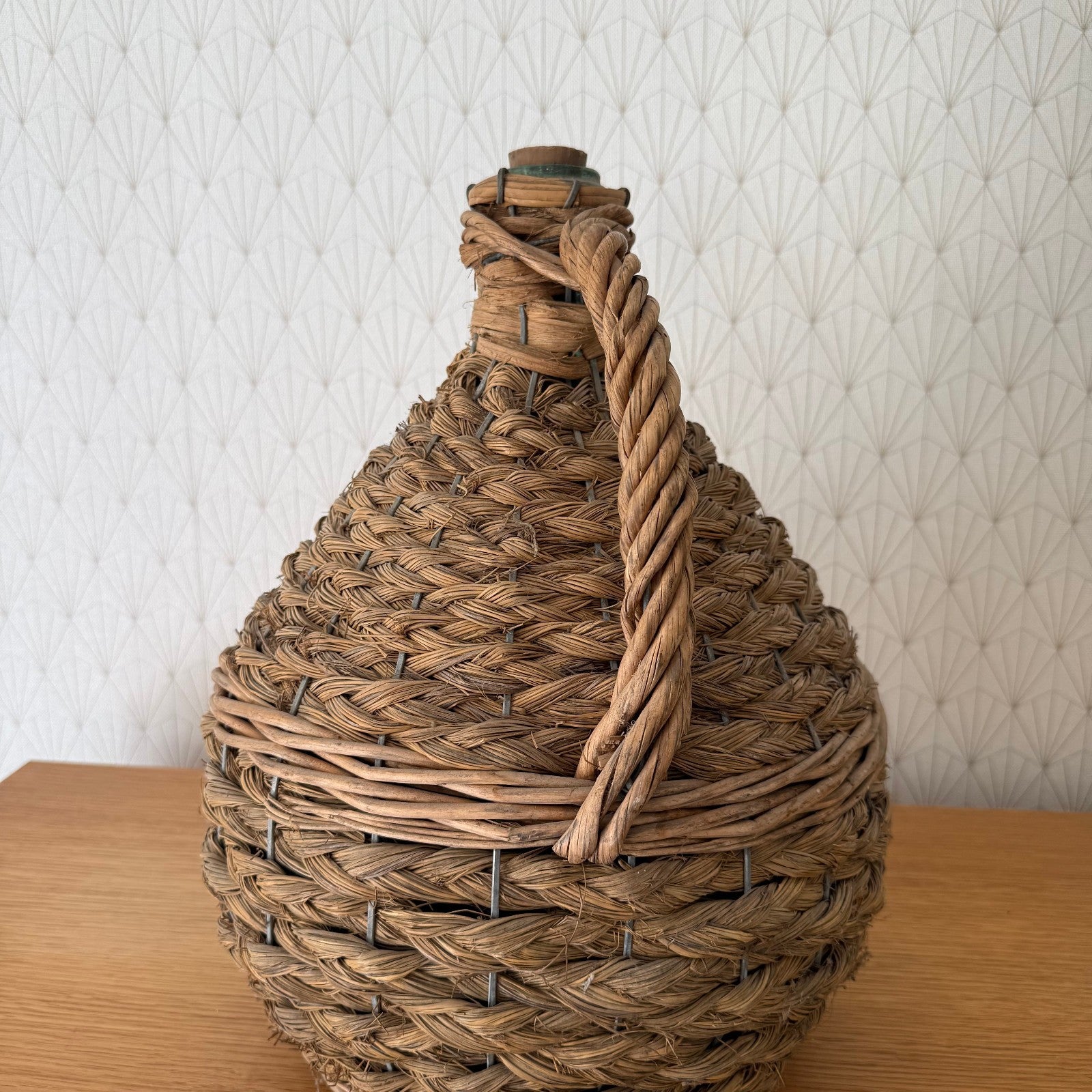 Vintage French Dame Jeanne Wicker Wrapped Demijohn Wine Bottle 1310259 Fleamarketfrance : French vintage and antique decor
