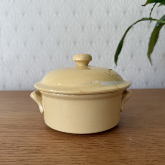 Vintage French Terrine Pot Yellow Ceramic Luneville Pottery 11012513 Luneville