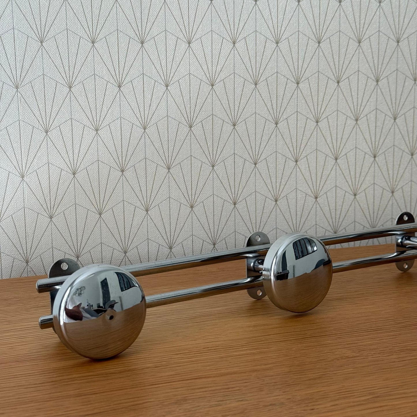 Vintage French Metal 4 Hook Coat Rack/Wall-Mounted Entryway Storage 1310252